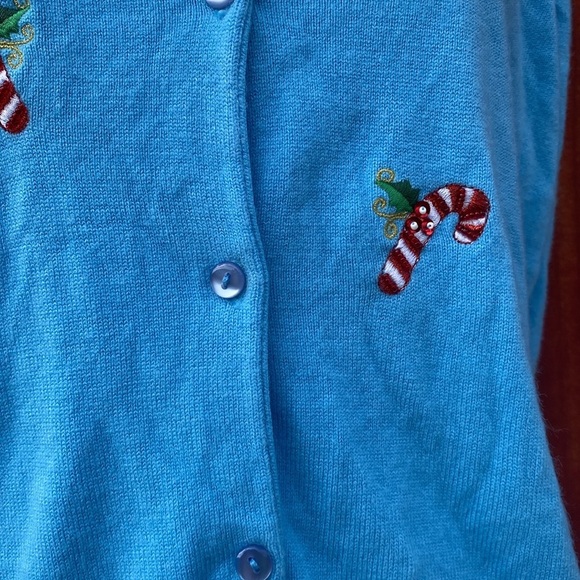 Wish For Joy Women’s Christmas Button Down Sweater Size L (14-16) - Picture 4 of 7
